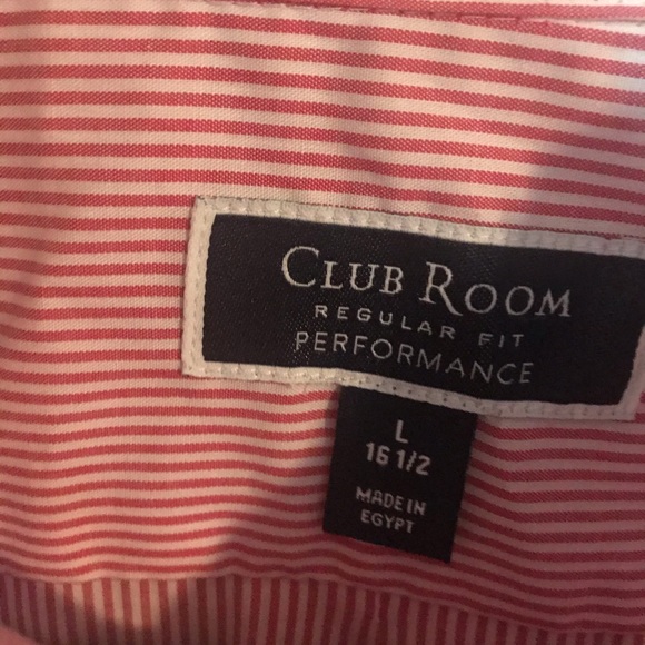 men’s Club Room red and white short sleeve button down L - Picture 3 of 4